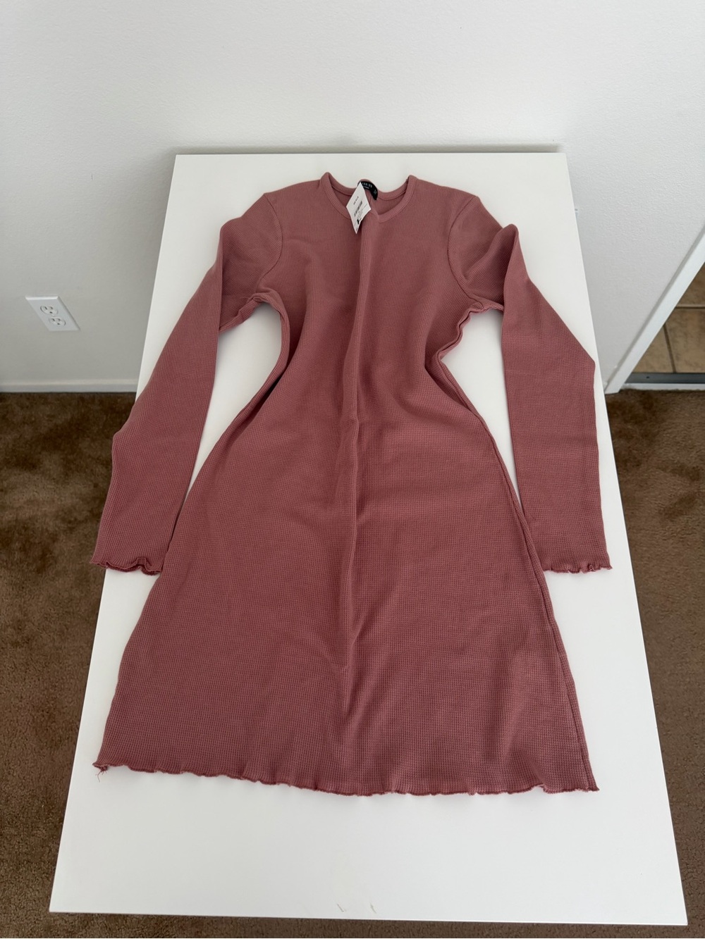 Cotton On Dusty Rose Long Sleeve Midi Dress